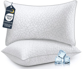 COZSINOOR cooling cover on queen pillows for breathable comfort during hot nights
