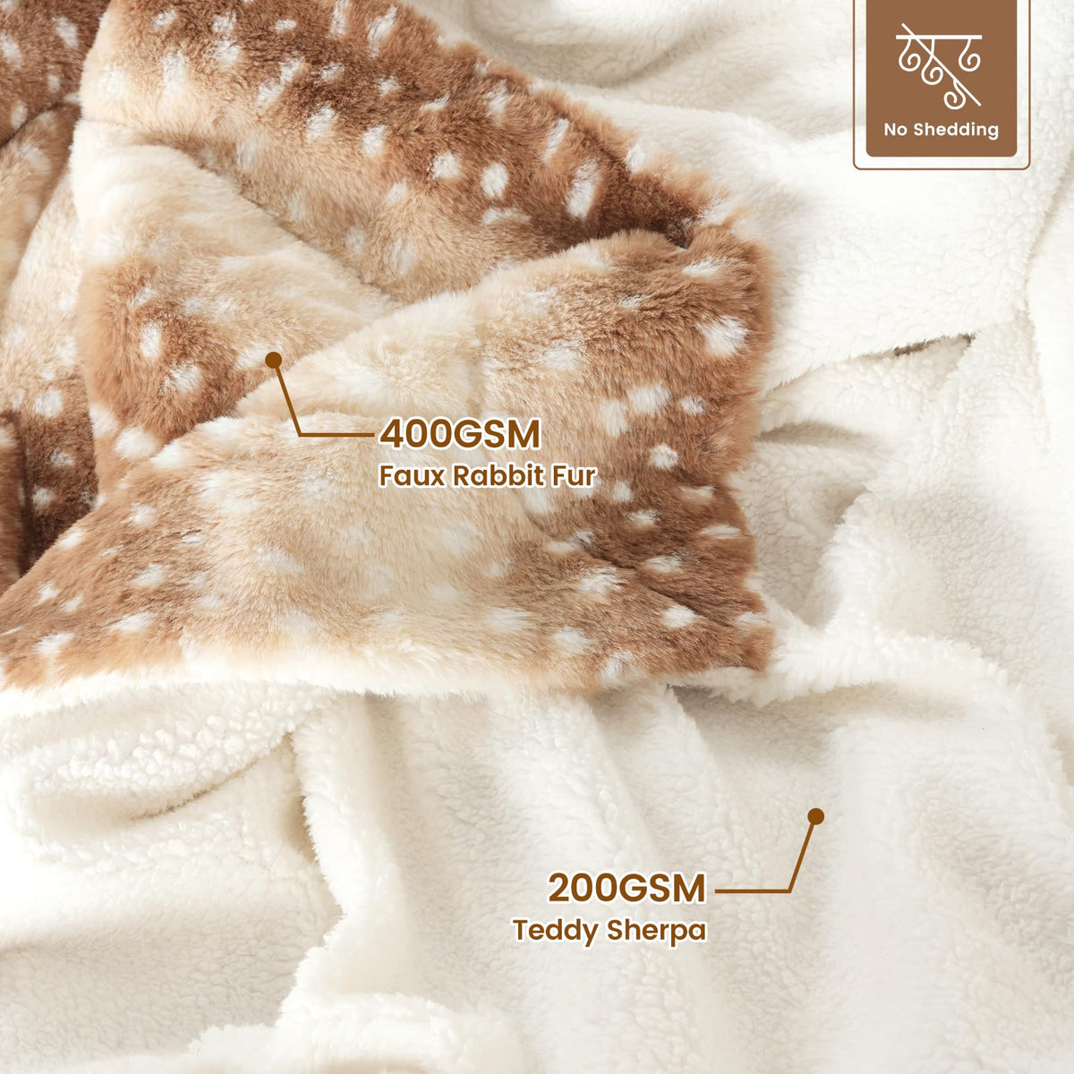 Cozy Bliss 400gsm faux rabbit fur front offers premium feel