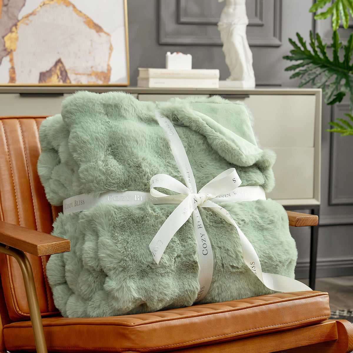 Cozy Bliss-anti-fade-anti-shed-anti-static fabric indicates long-lasting softness and performance.