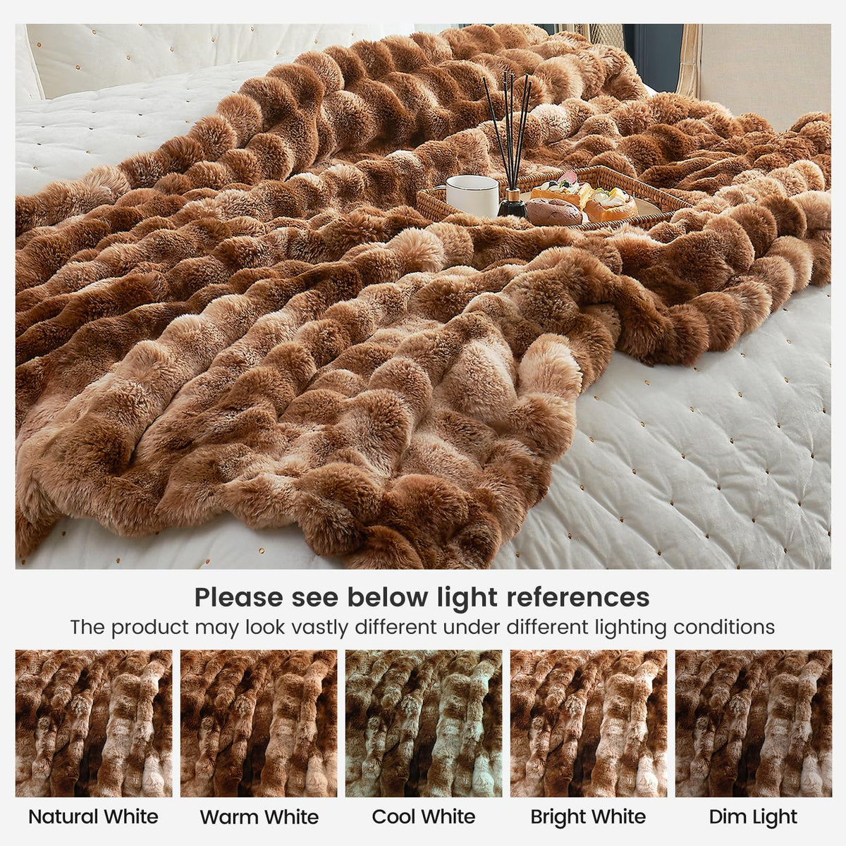 Cozy Bliss anti-fade and anti-shed fabric maintains color and fluff.