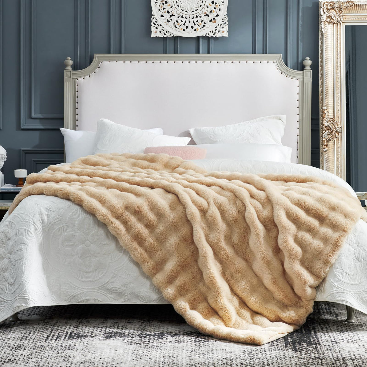 Cozy Bliss bubble-design close-up highlights luxurious texture and style.