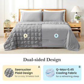 Cozy Bliss bubble seersucker texture promotes breathable, cool sleeping surfaces for hot nights.