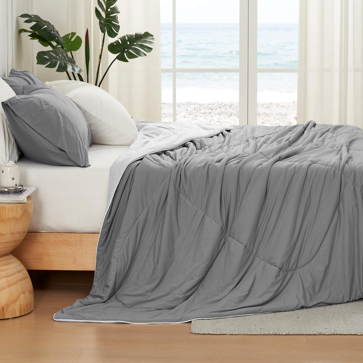 Cozy Bliss cooling comforter on bed reveals 3D hollow structure.