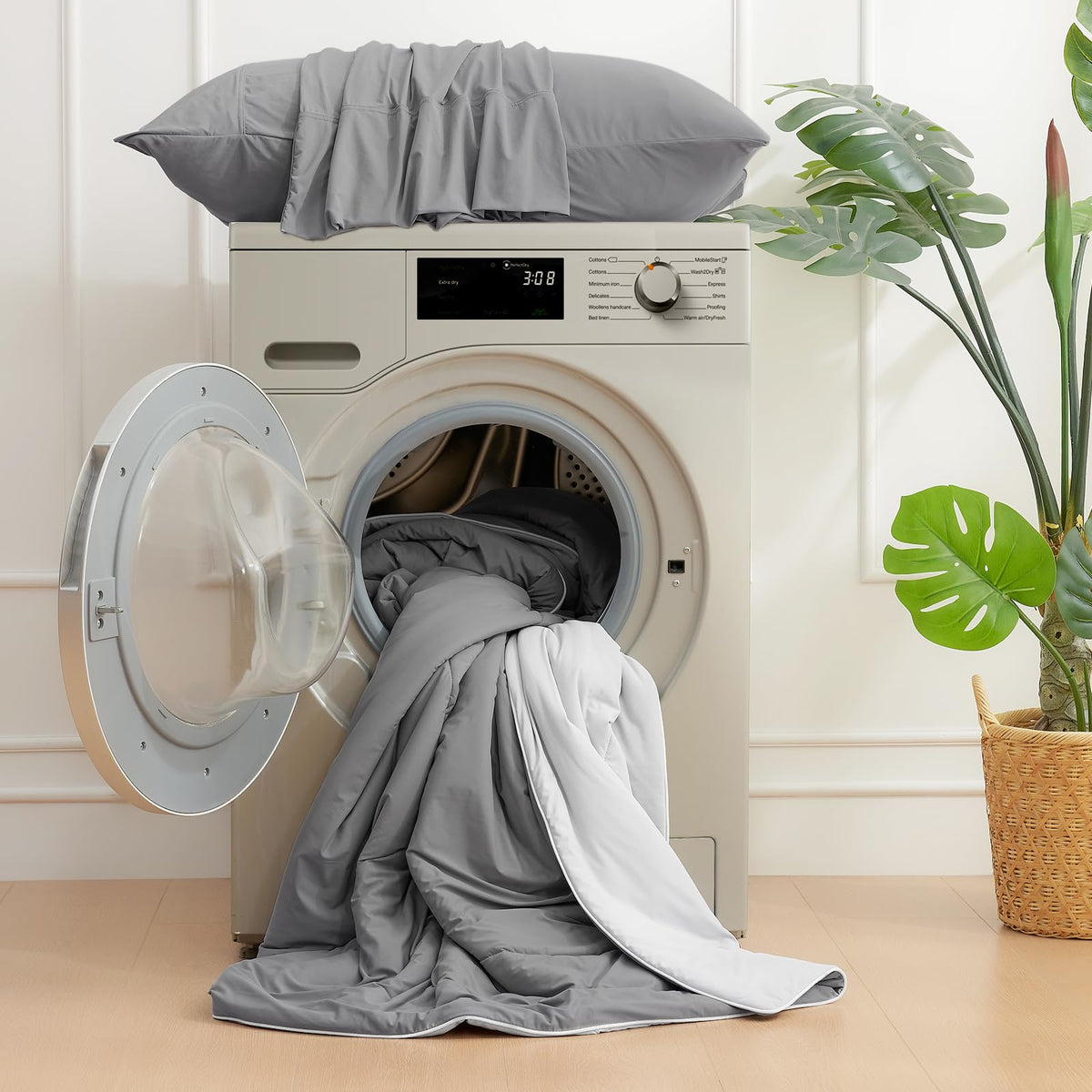 Cozy Bliss cooling comforter gift-ready packaging concept.