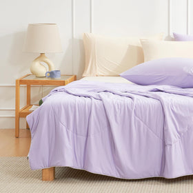 Cozy Bliss Cooling Comforter queen size dimensions show ample coverage.