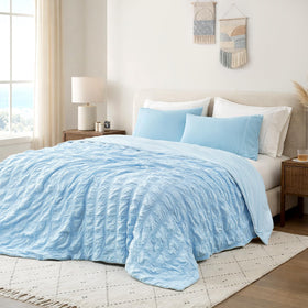 Cozy Bliss cooling comforter two-sides design on bed for balanced cooling