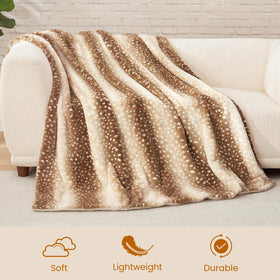 Cozy Bliss decorative deer pattern blanket enhances living room aesthetics