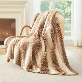 Cozy Bliss deer striped print throw on sofa for elegant living room decor