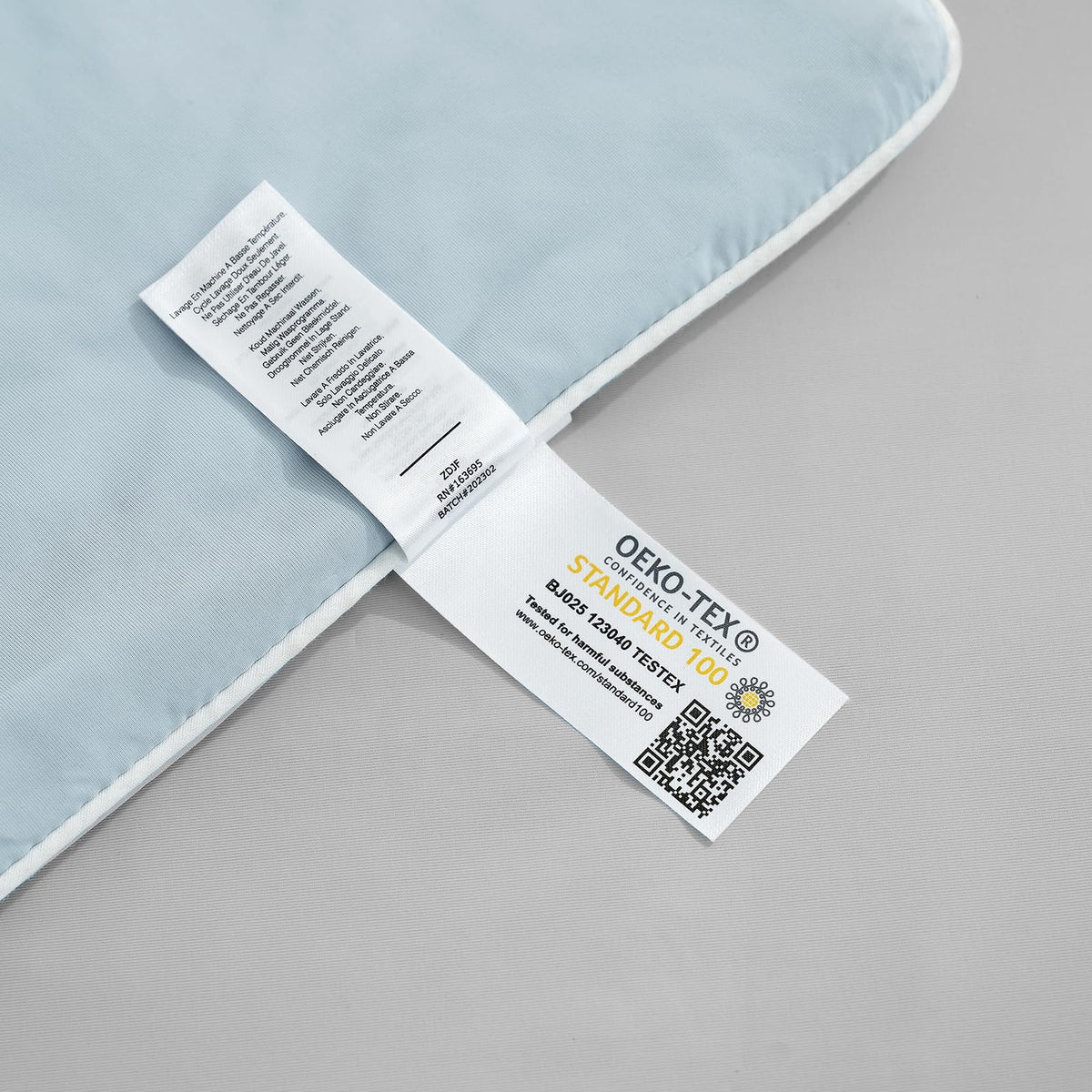 Cozy Bliss durable stitching and machine-washable design demonstrated.
