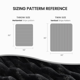 Cozy Bliss faux fur throw shown with care instructions for washing.