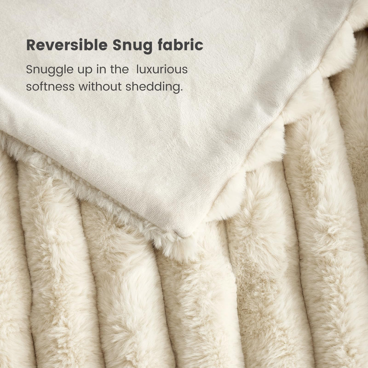 Cozy Bliss Faux Fur Throw Blanket lightweight design for easy lounging.