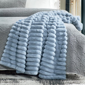 Cozy Bliss faux fur throw in a living room setup