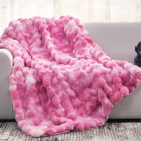 Cozy Bliss faux fur face shows plush softness for couch lounging