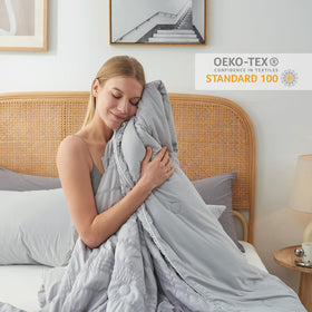 Cozy Bliss OEKO-TEX certified fabric texture close-up—gentle on skin, suitable for sensitive users