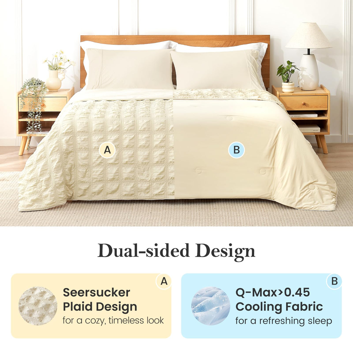 Cozy Bliss Q-Max 0.45 cooling performance helps warm sleepers.