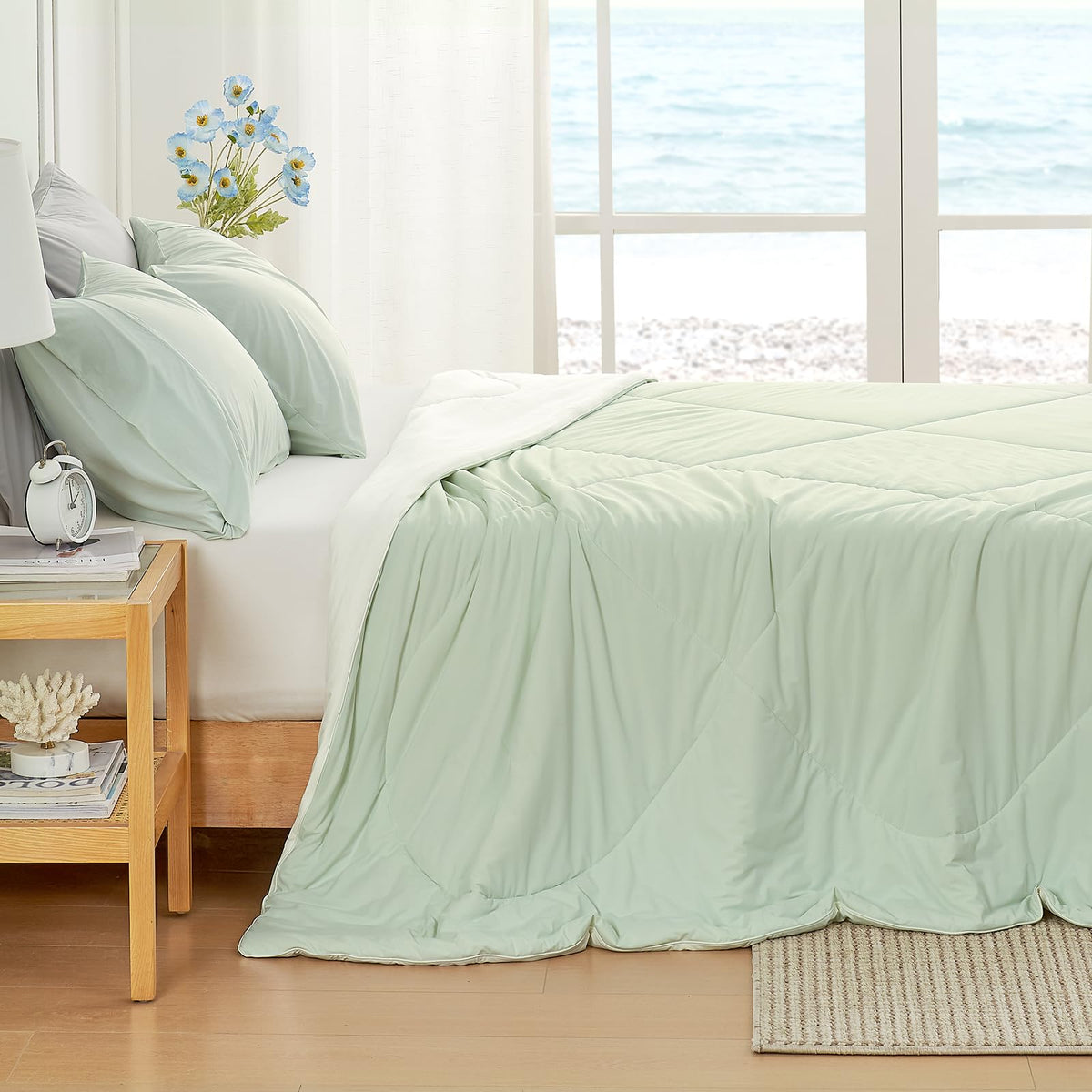 Cozy Bliss queen-size comforter spread across a bed for full coverage.