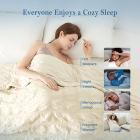 Cozy Bliss two-sides cooling tech with breathable seersucker texture.