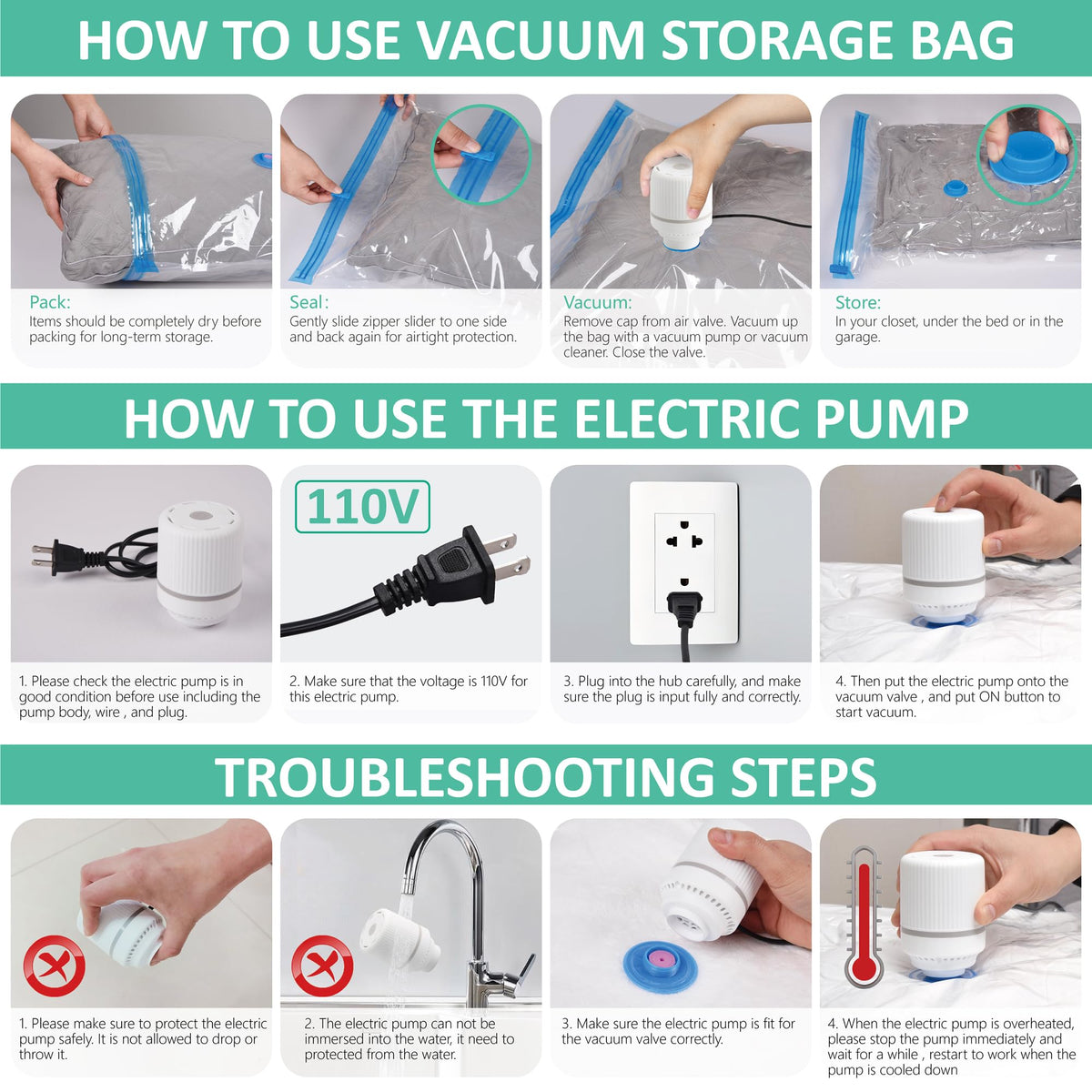 Cozy Essential 20-pack includes pump for complete wardrobe organization.
