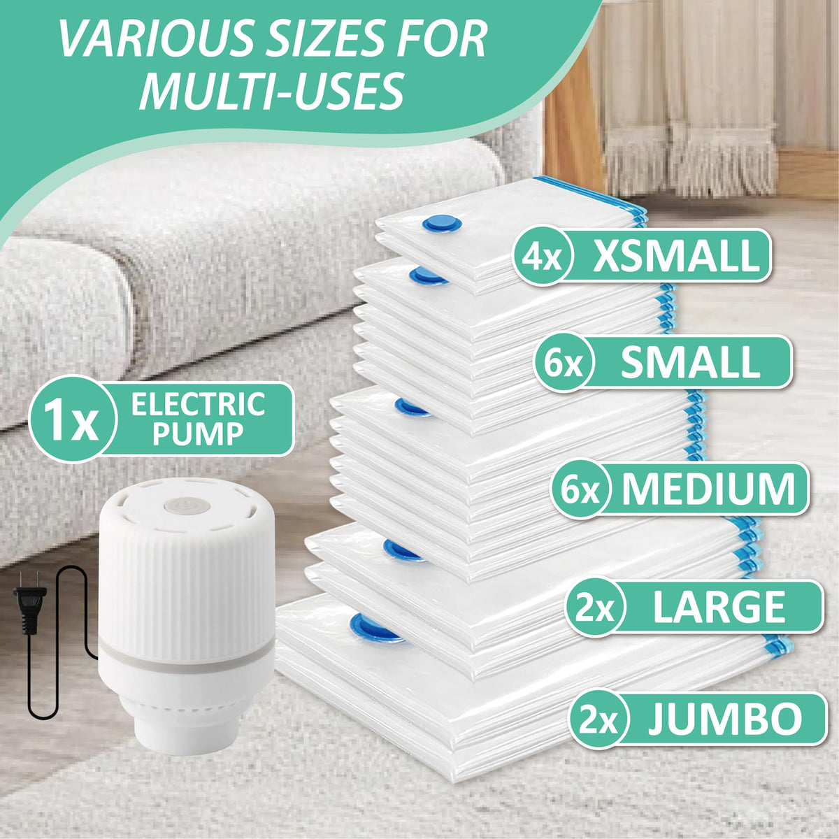 Cozy Essential bags demonstrating fast compression for rapid space gain.