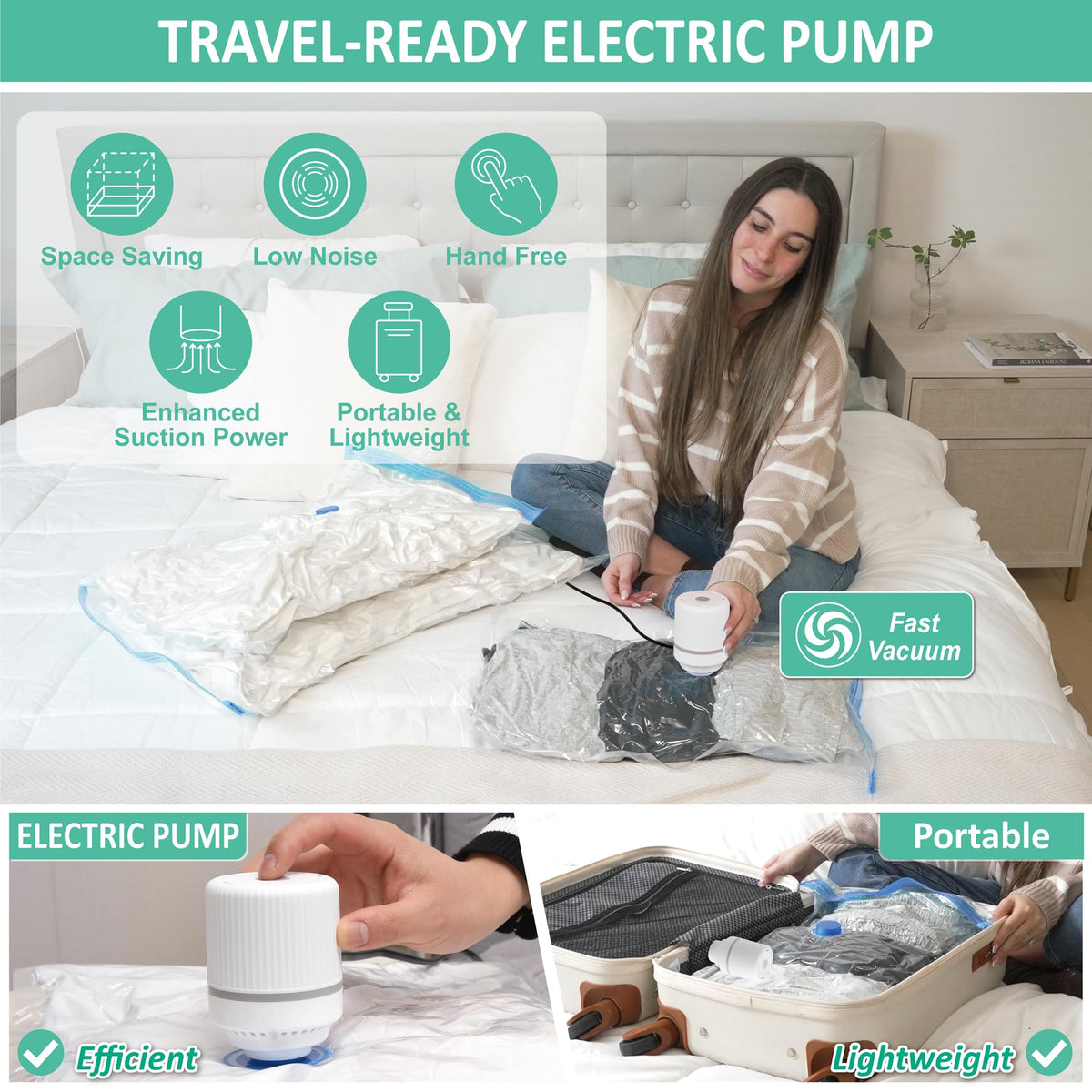Cozy Essential space-saving bags used inside a suitcase for organized travel.