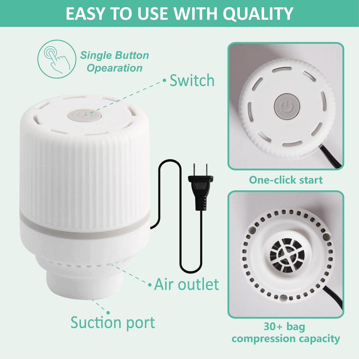 Cozy Essential triple-seal turbo valve ensures airtight sealing.