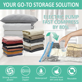 Cozy Essential vacuum seal bags protecting clothing from dust and moisture.