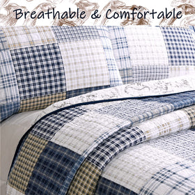 Benjamin dinosaur quilt twin offers breathable cotton ideal for naps and night sleep.