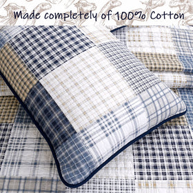 Benjamin dinosaur quilt uses 100% cotton outer fabric for softness and comfort.