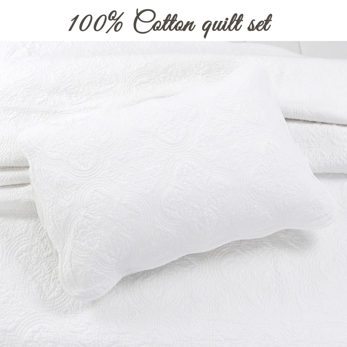 Cozy Line Blantyre white stitch detail adds quiet texture that's easy to coordinate with decor.