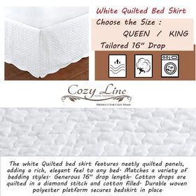Cozy Line bed skirt displays diamond stitch quilting for added texture.