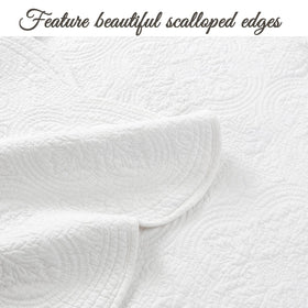 Cozy Line Home Fashions Blantyre white shams front view complements minimalist decor.