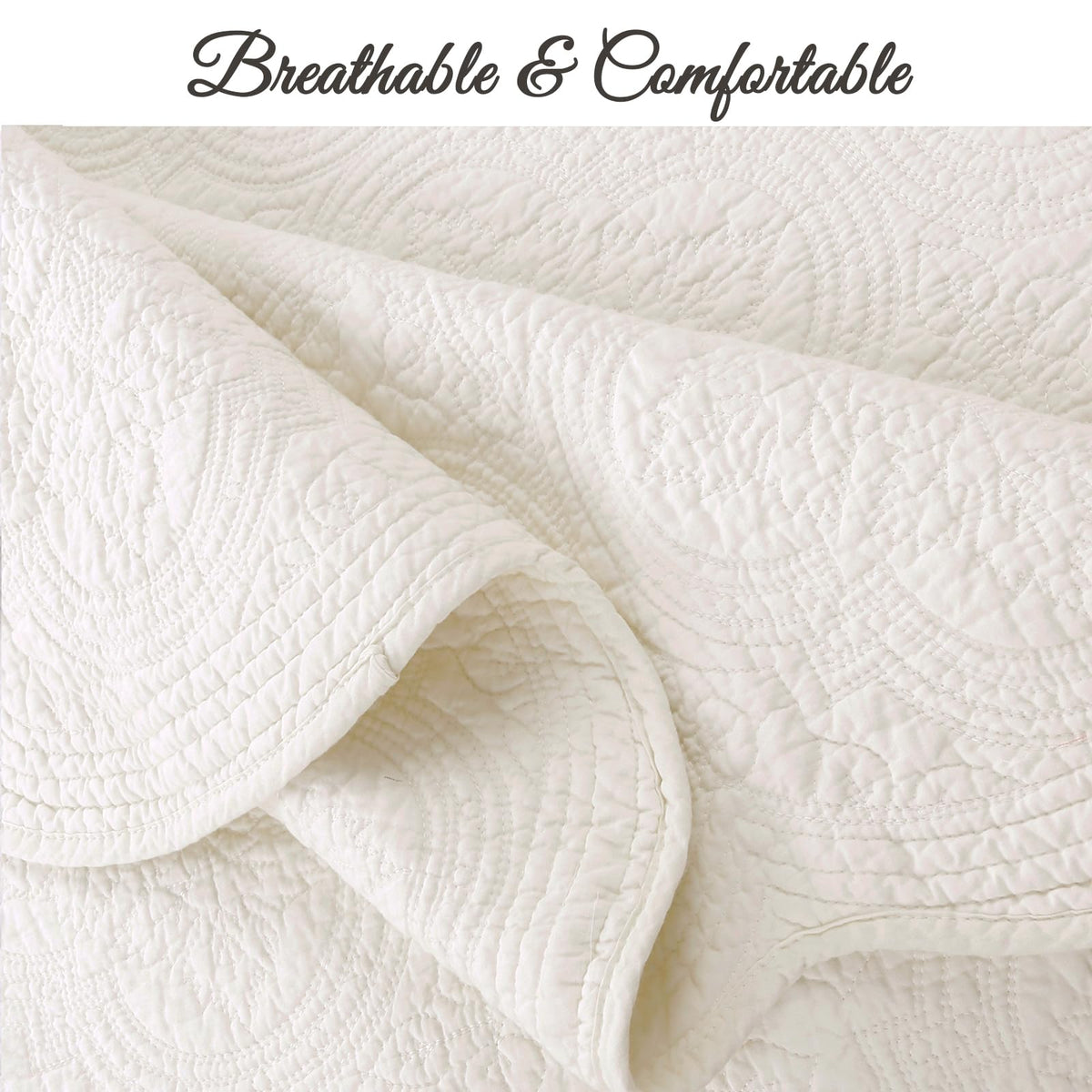 Cozy Line Home Fashions machine washable quilt for easy care.