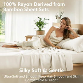 CozyLux king flat sheet in ivory for soft, smooth drape