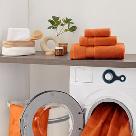 COZYART burnt orange 650gsm weave close-up highlights dense plush surface and premium feel