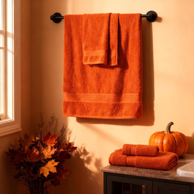 COZYART burnt orange double-stitched-hem closeup shows reinforced durability and long-lasting quality