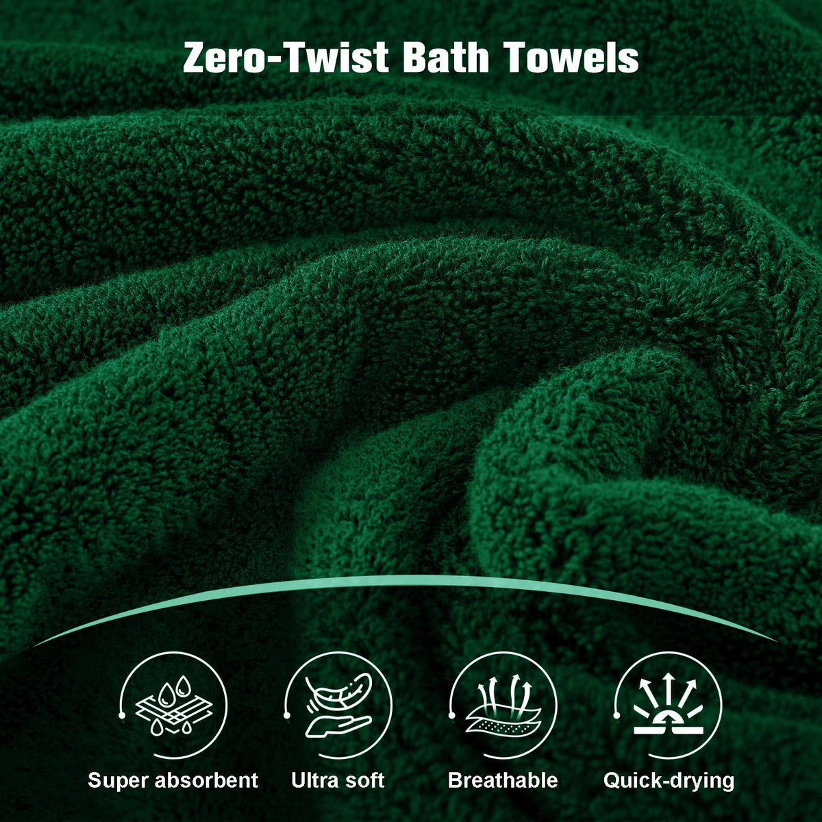 COZYART Formal Green bath towel 27x54 for generous drying and comfort