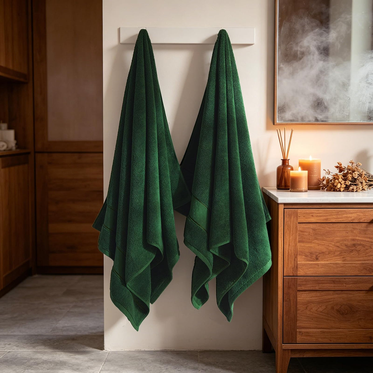COZYART Formal Green hand towel 13x30 offering daily softness