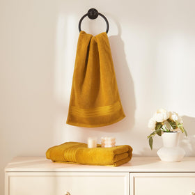 COZYART Gold Double Stitch Hem emphasizes reinforced durability for long-lasting towels.