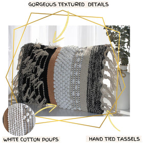 COZYDEKO cotton-blend pillow cover showcases neutral tones to complement diverse interiors.