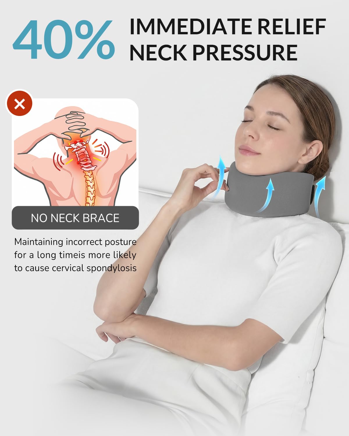 Cozyfun neck brace detachable extension pad focus enables personalized neck support.