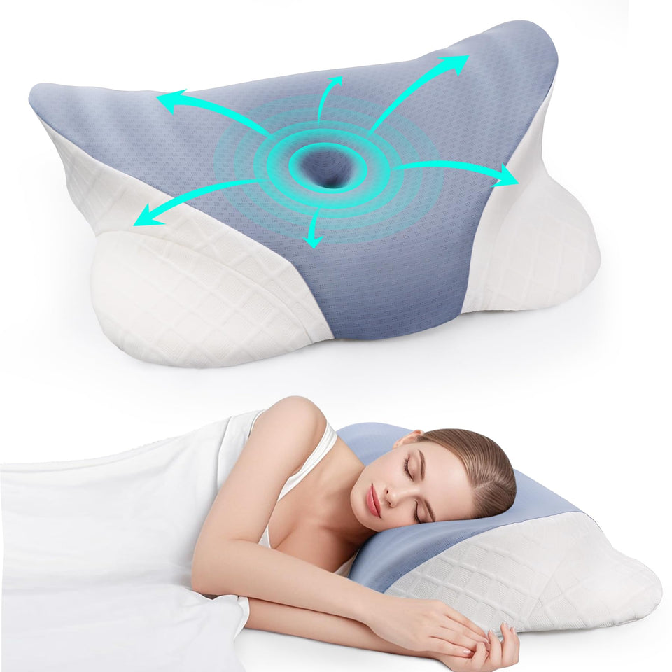 Cozyhealth cervical pillow with ergonomic contour for neck support during sleep.
