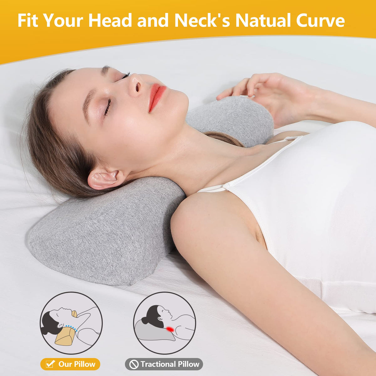 Cozyhealth concave neck pillow shape supports alignment and relaxed shoulders