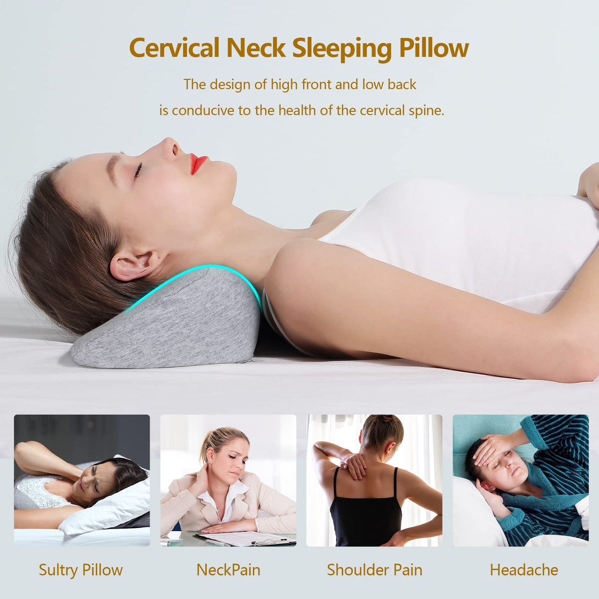 Cozyhealth memory foam neck pillow core offers slow rebound comfort