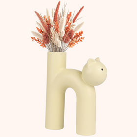 CozyKoala cat vase on a desk, perfect minimalist office decor.