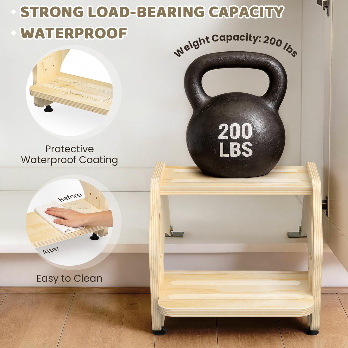 CozyLazy Montessori-friendly stool encourages independent brushing and handwashing