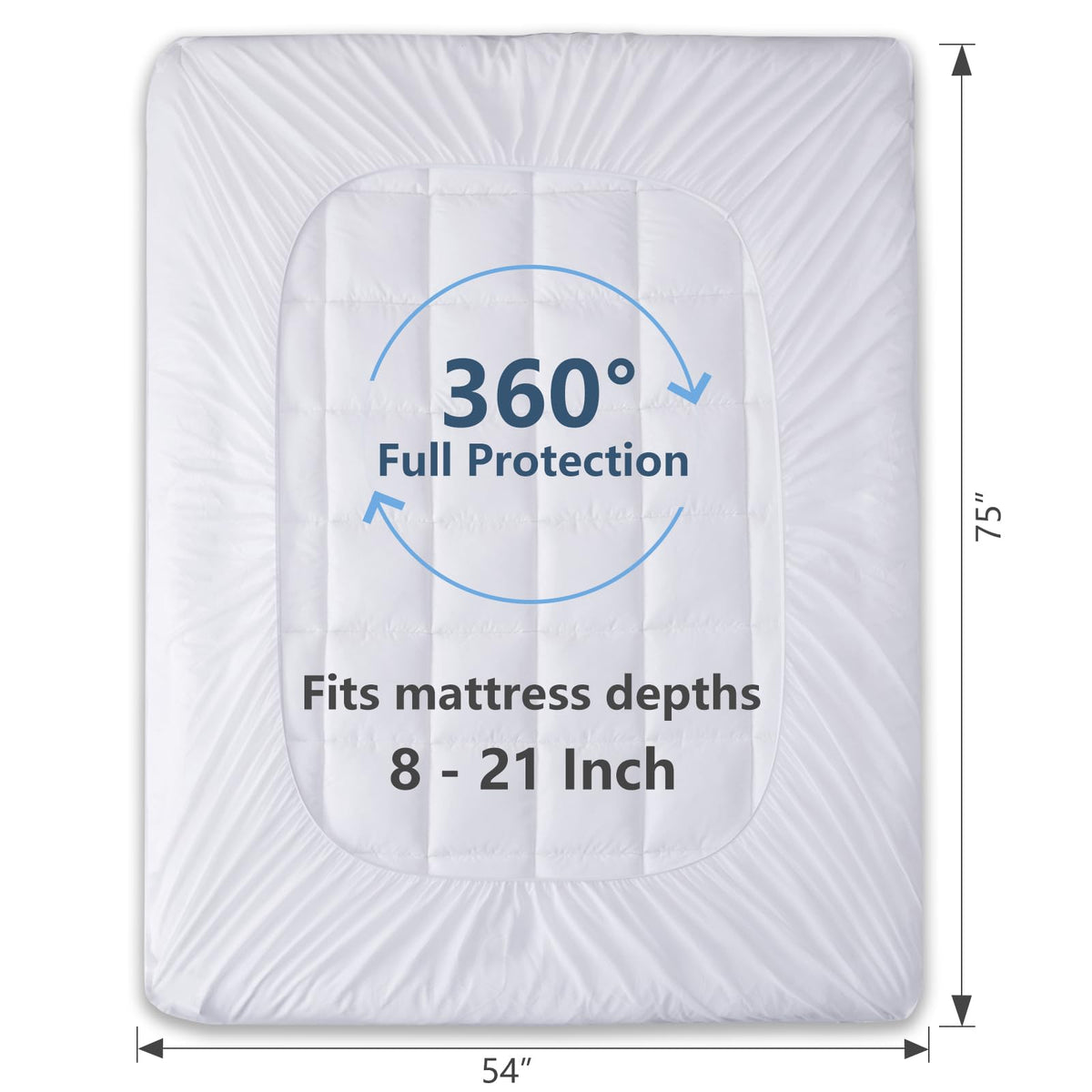 CozyLux 360-degree elastic skirt wrapped around a deep-pocket mattress, ensuring non-slip fit.