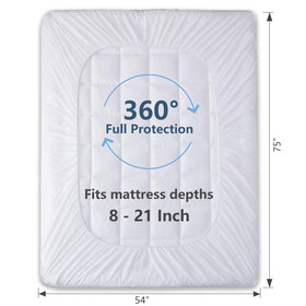 CozyLux 360-degree elastic skirt wrapped around a deep-pocket mattress, ensuring non-slip fit.