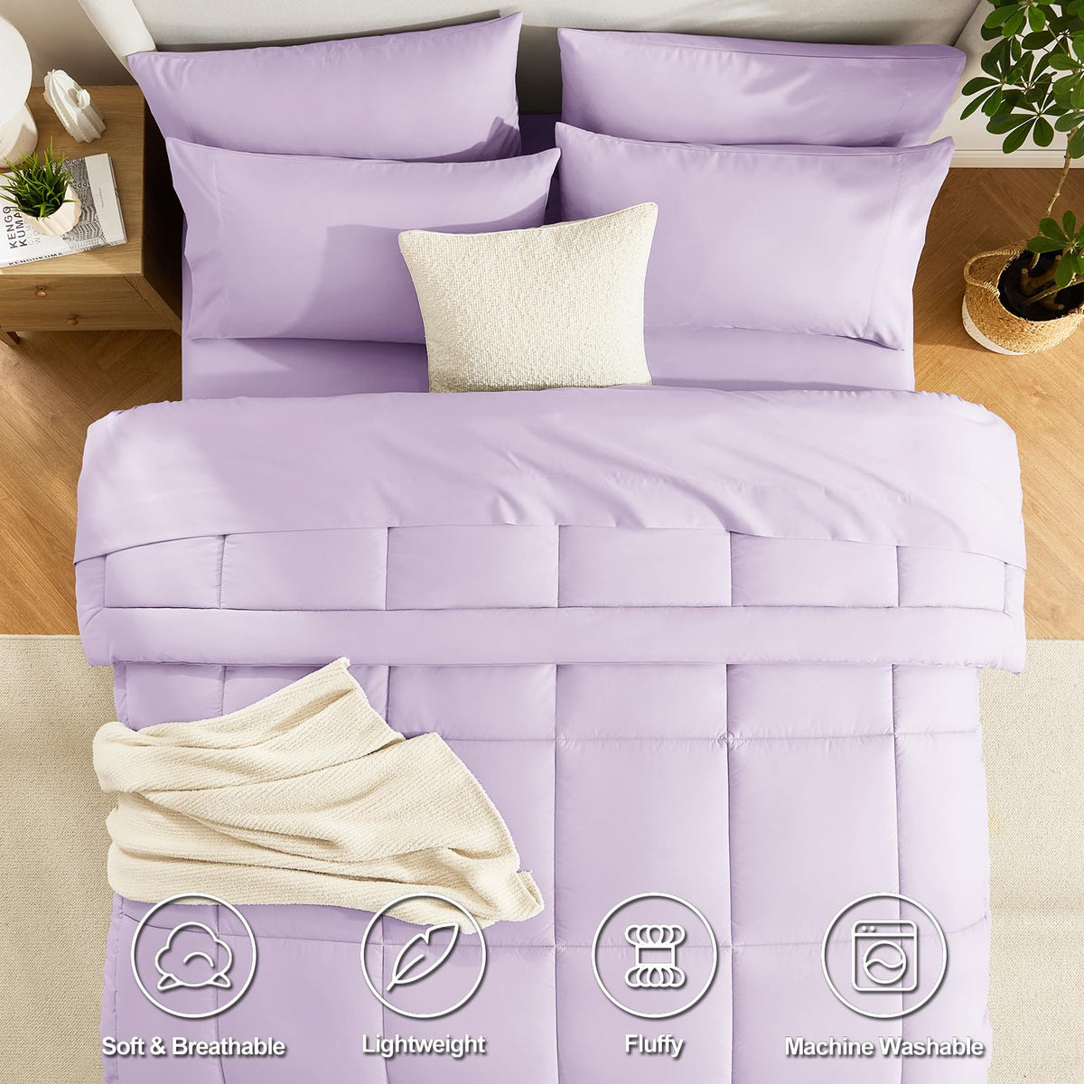 CozyLux Bed in a Bag lavender collection for quick room refresh.