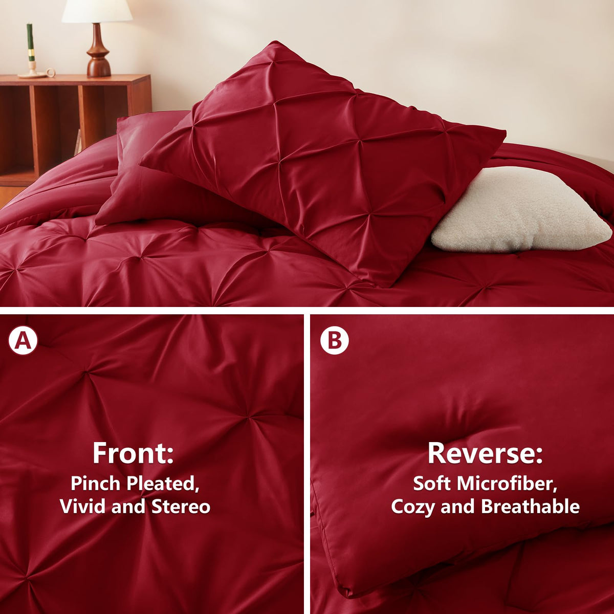 CozyLux breathable microfiber fabric delivers cool, comfortable sleep.