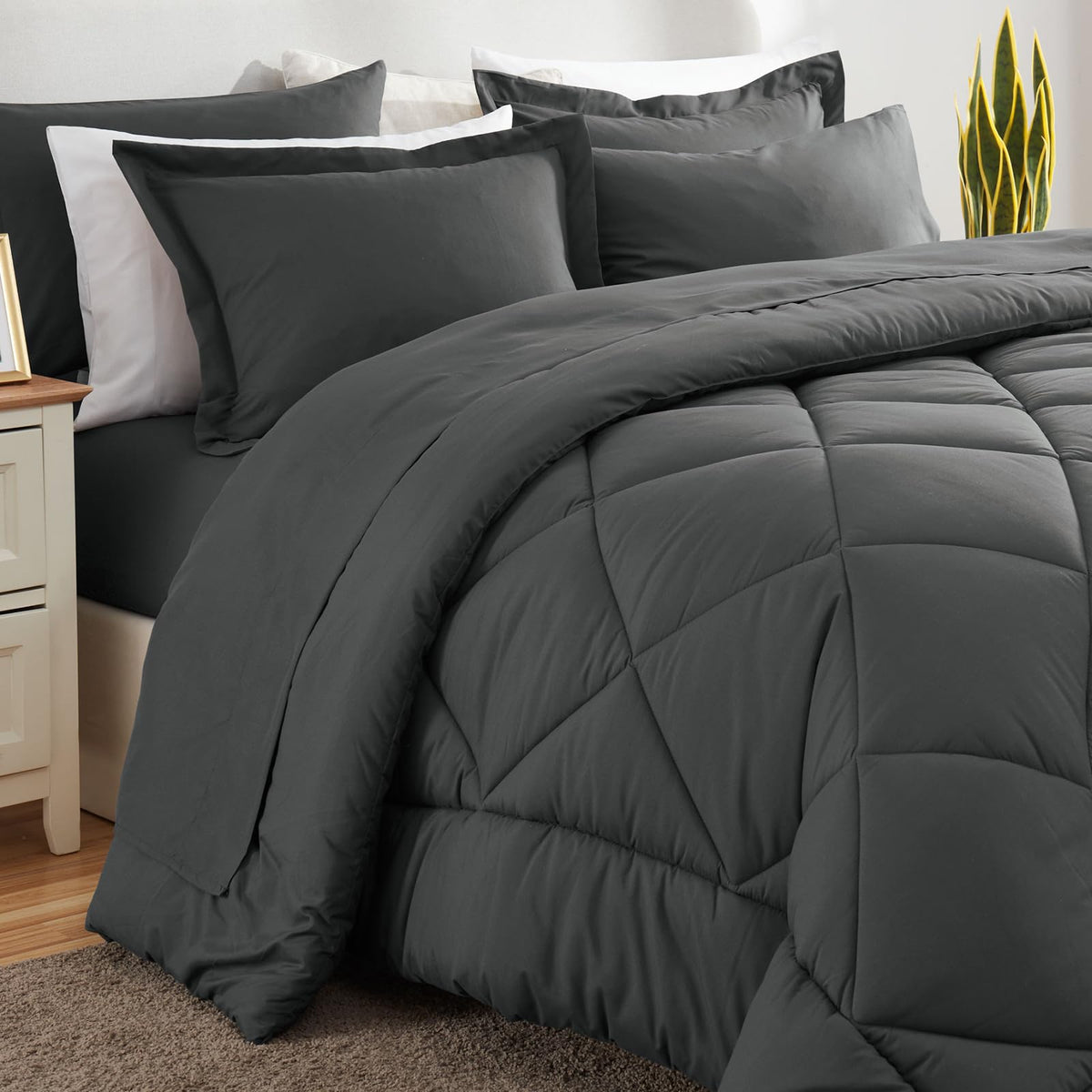 Breathable microfiber helps regulate comfort throughout sleep.